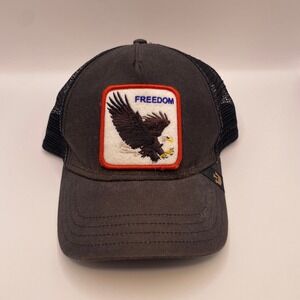 Goorin Bros Animal Farm Freedom Eagle Trucker Hat Black Snapback 101-0209